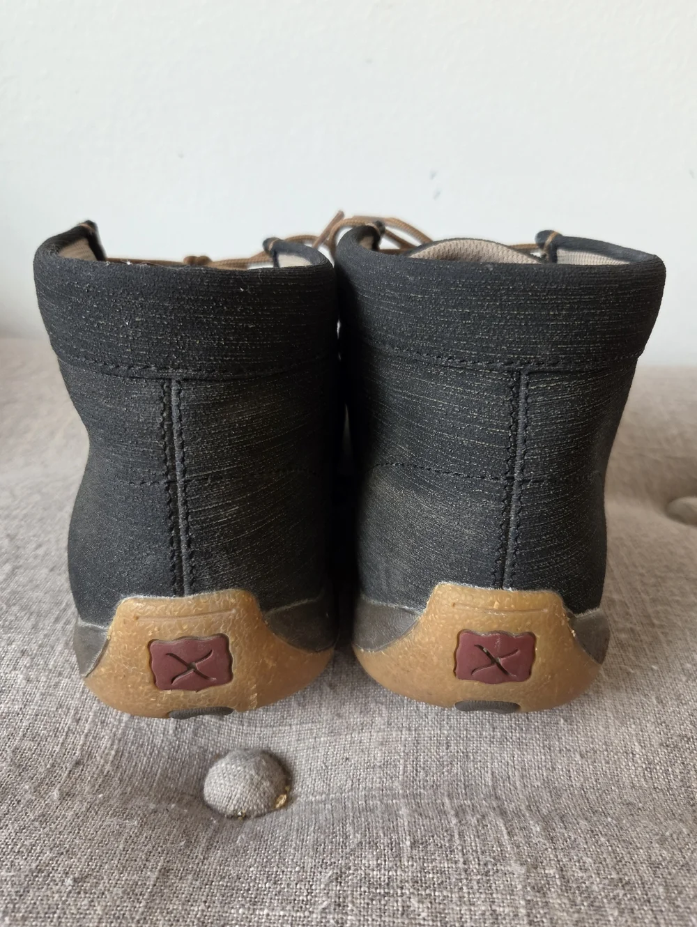 Twisted X Womens Chukka Driving Mocs, 9.5 Charcoal/Brown Water Resistant Leather - Picture 4 of 10
